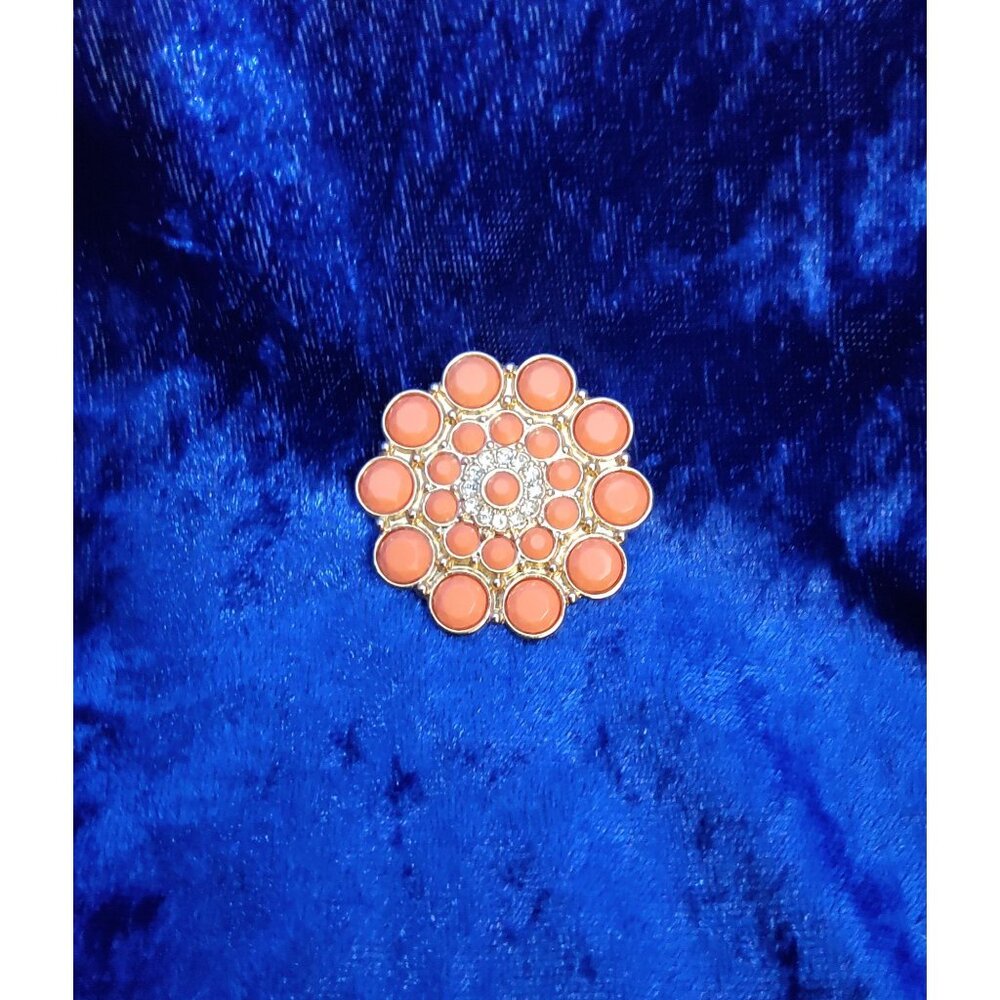 vintage premier design gold tone peachy keen pendant brooch